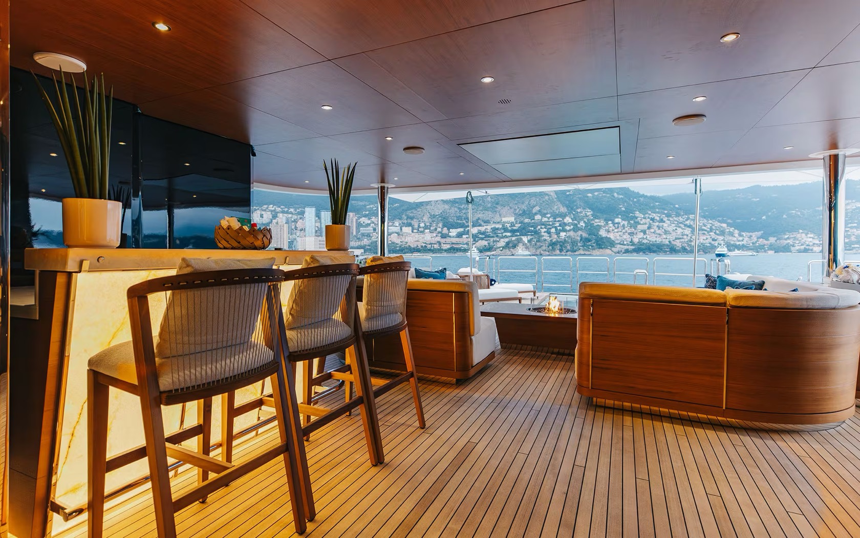 Bar with coastal view